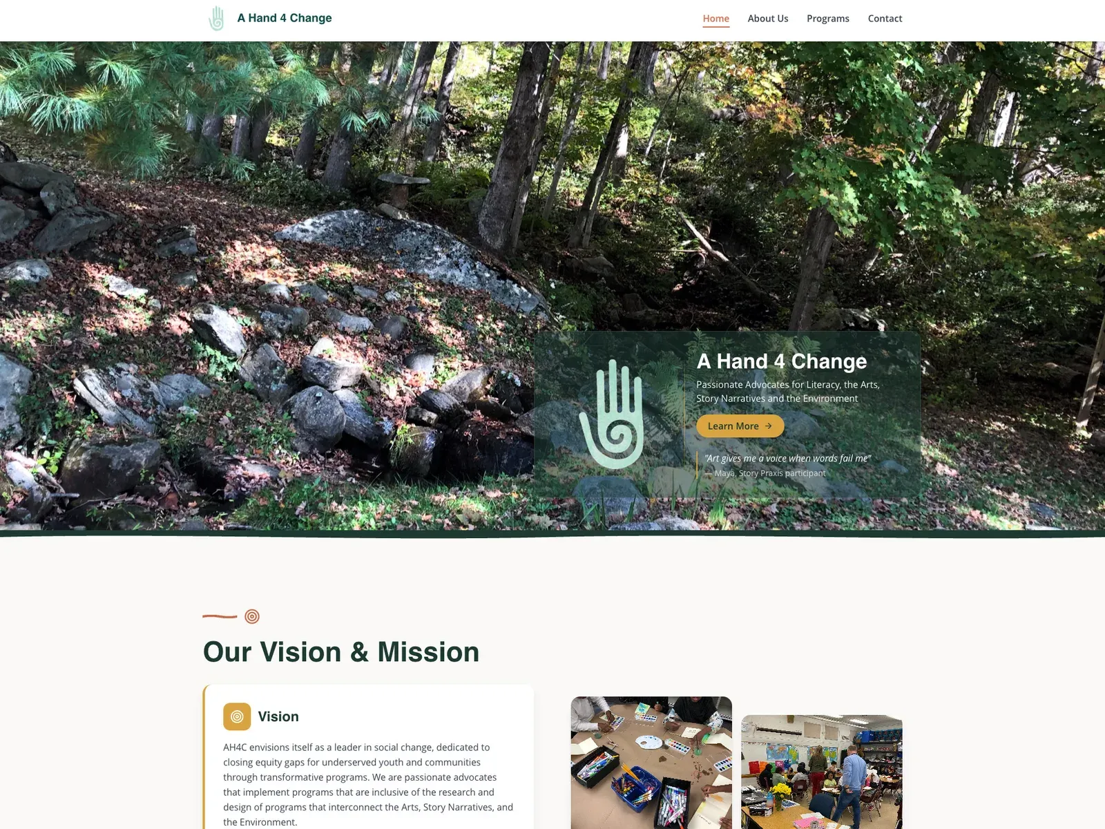 A Hand 4 Change website design by TayoPro