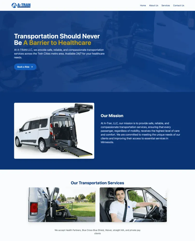 A-Tran LLC homepage design