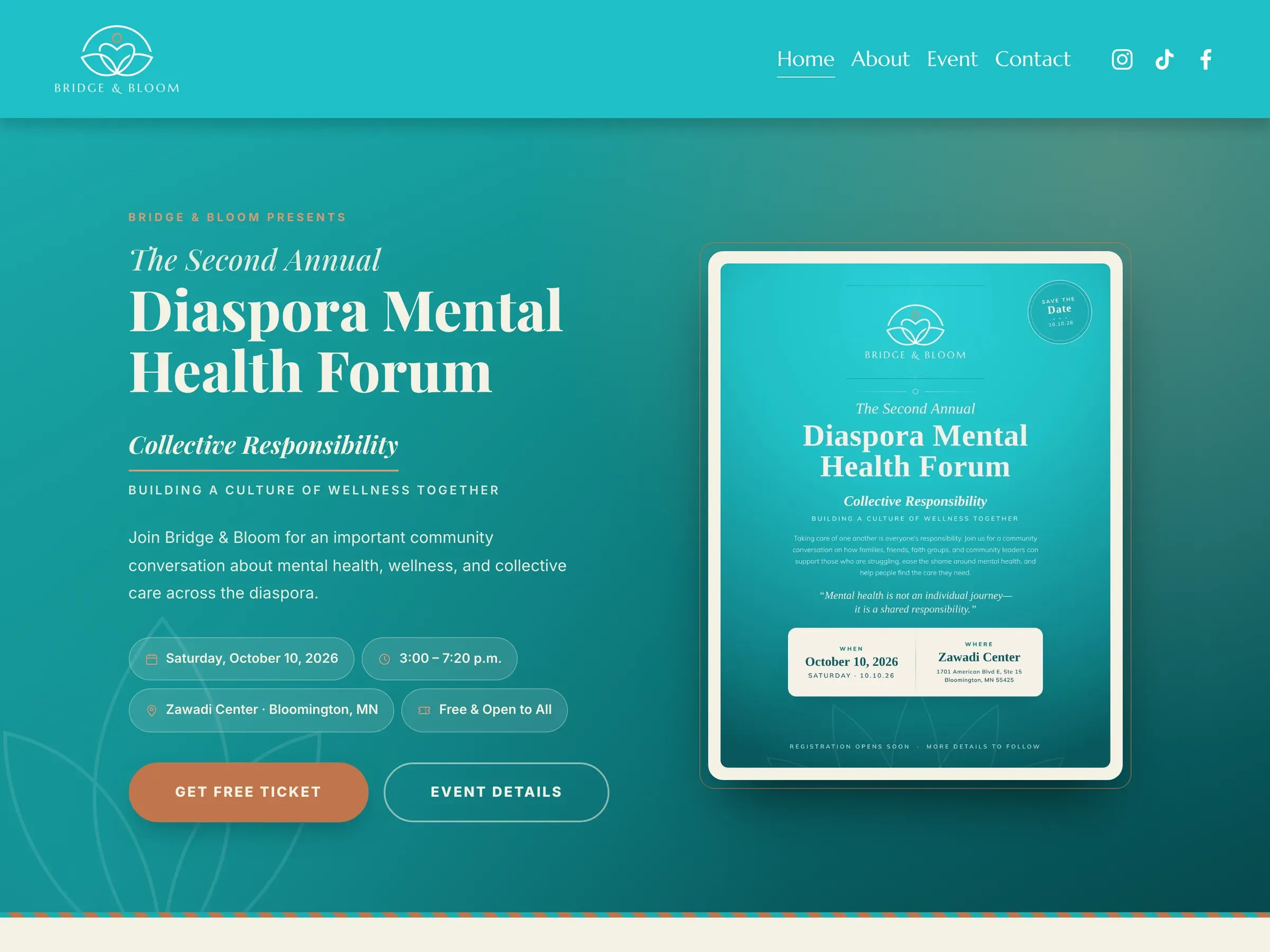 Bridge and Bloom website design by TayoPro