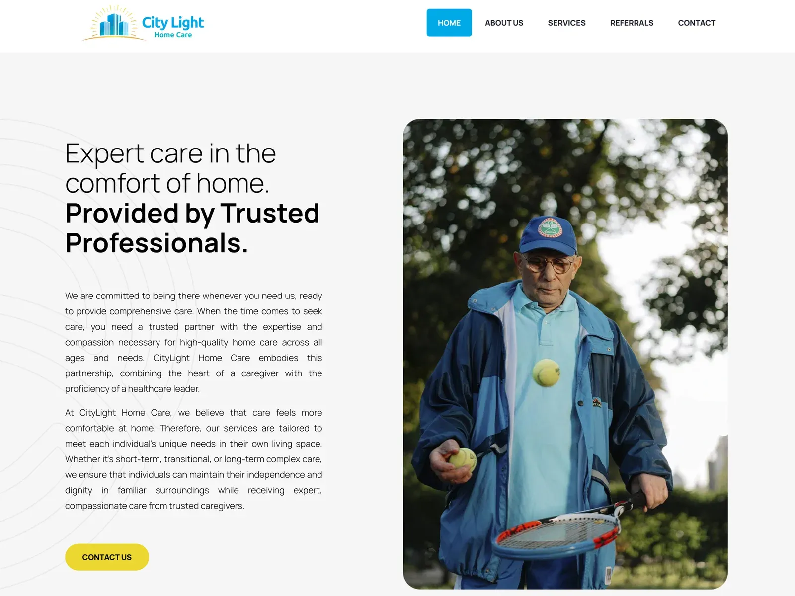 CityLight Home Care website design by TayoPro