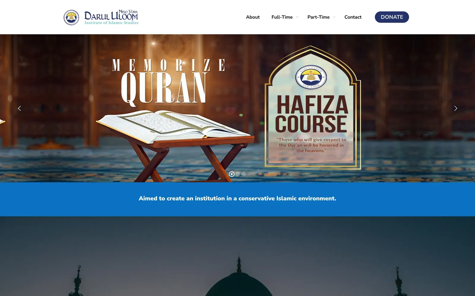 Darul Uloom New York homepage design