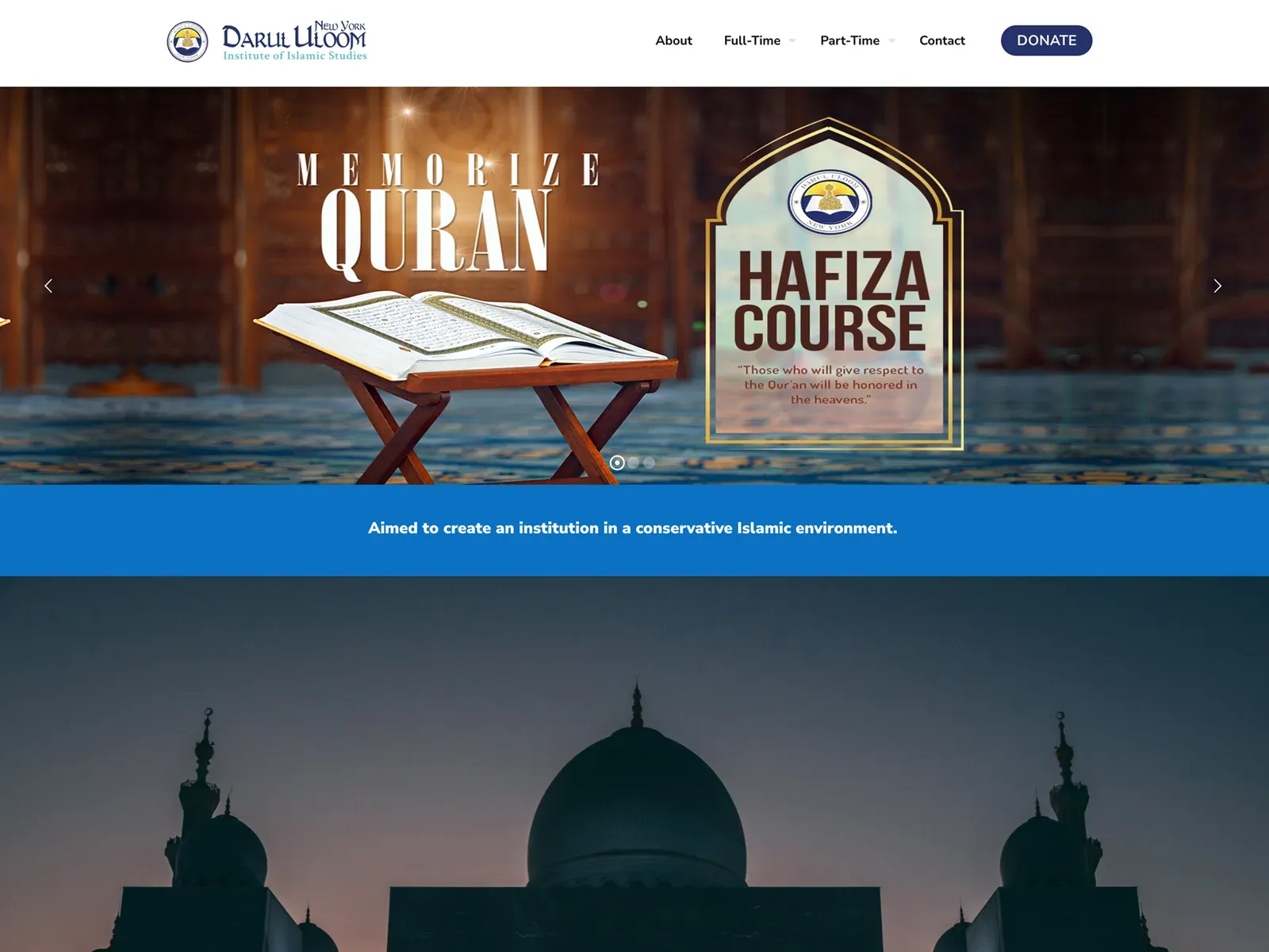 Darul Uloom New York website design by TayoPro