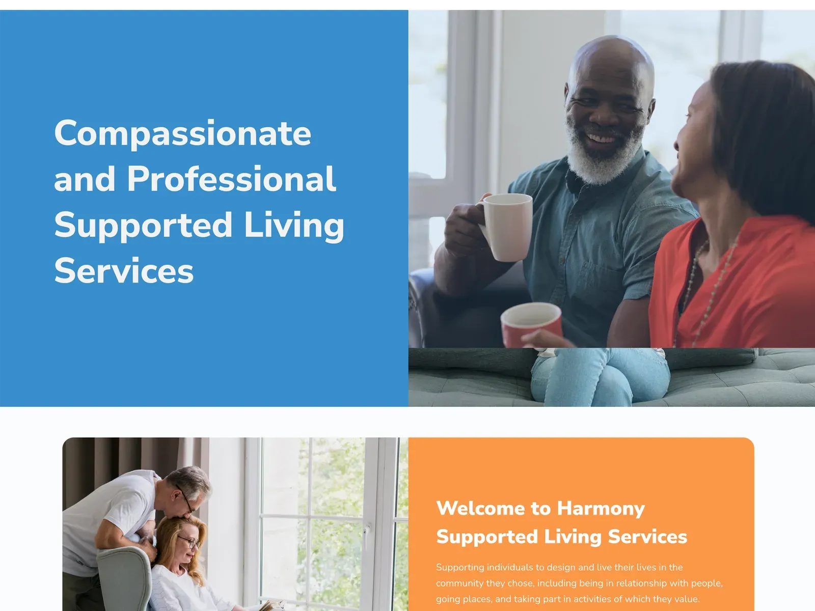Harmony Supported Living website design by TayoPro