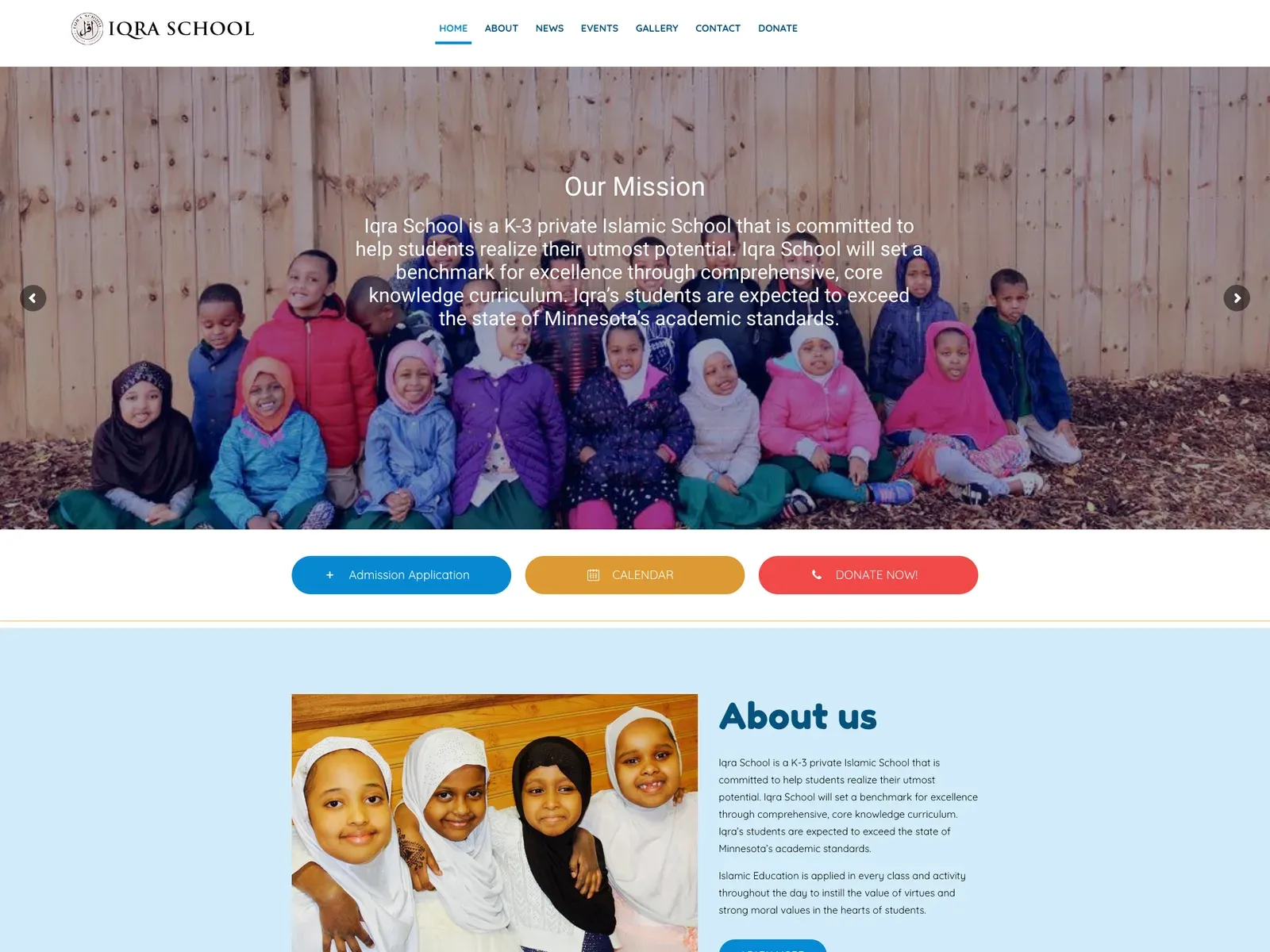 Iqra School website design by TayoPro