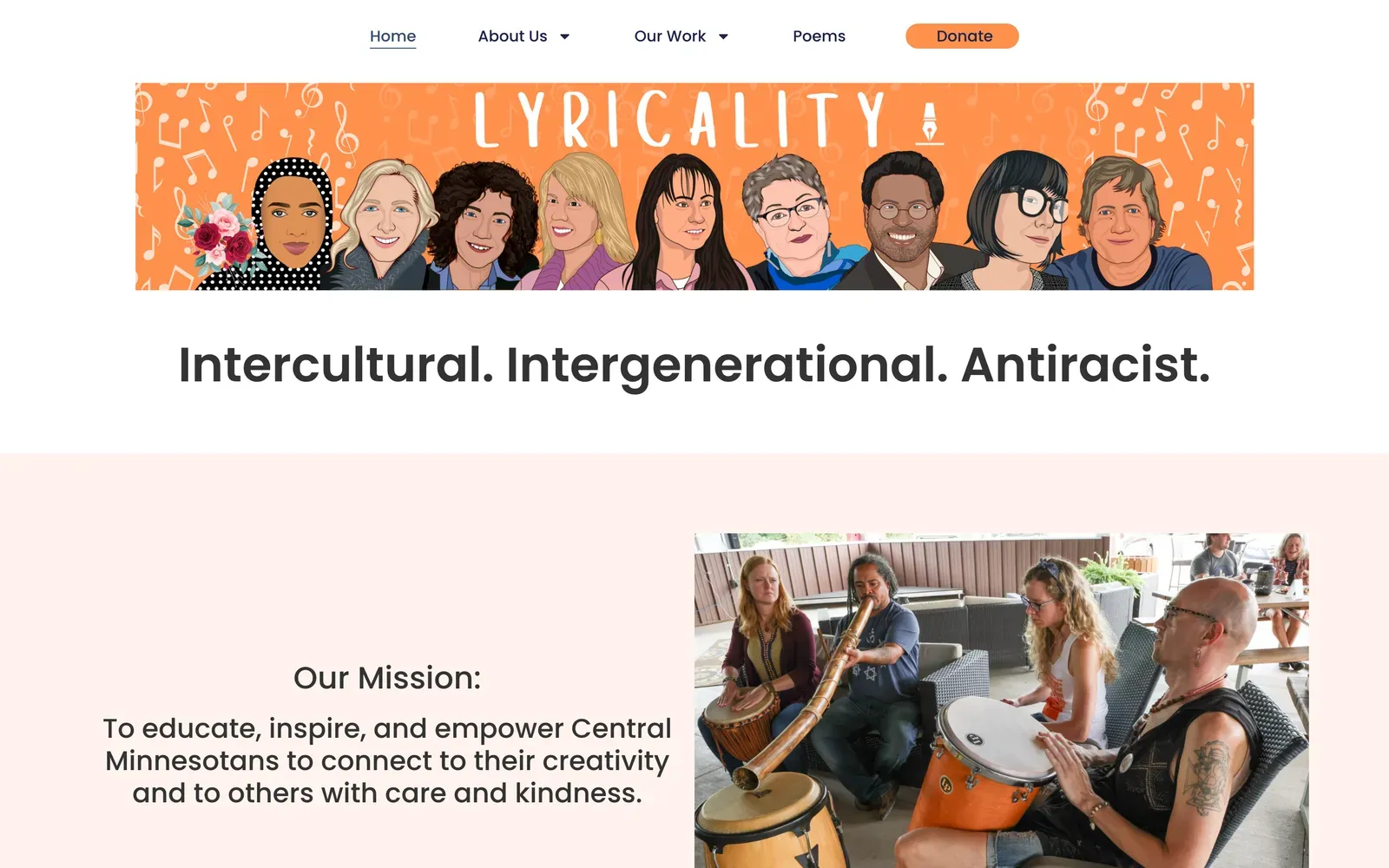 Lyricality homepage design
