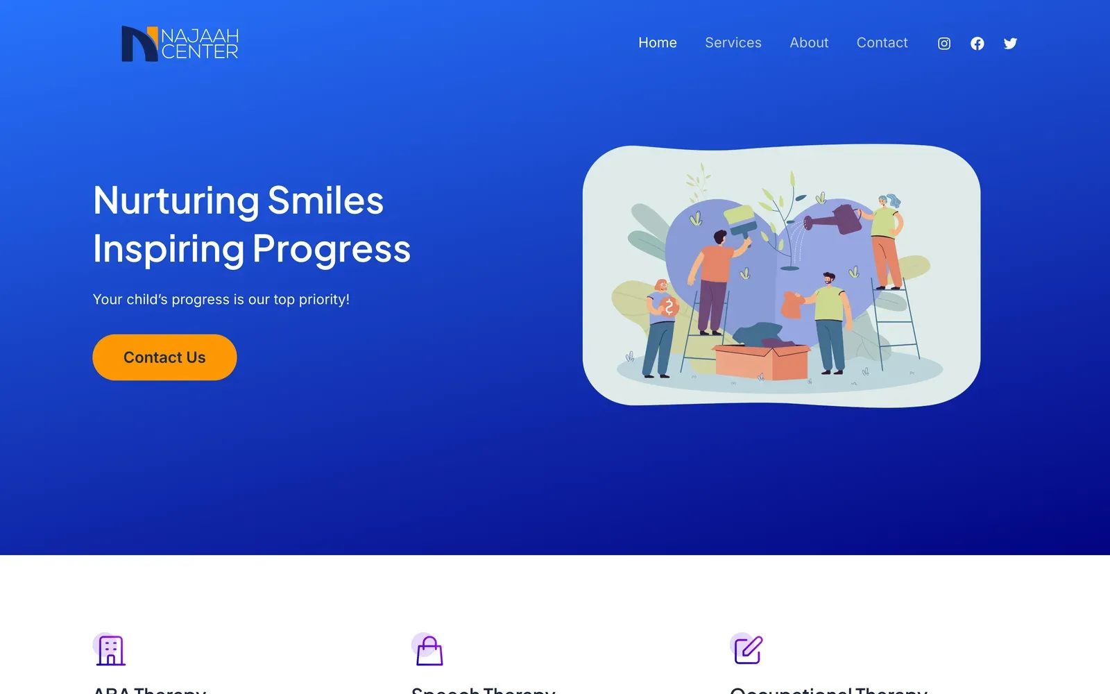 Najaah Center homepage design